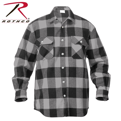 Rothco - Extra Heavyweight Buffalo Plaid Orange Flannel Shirt